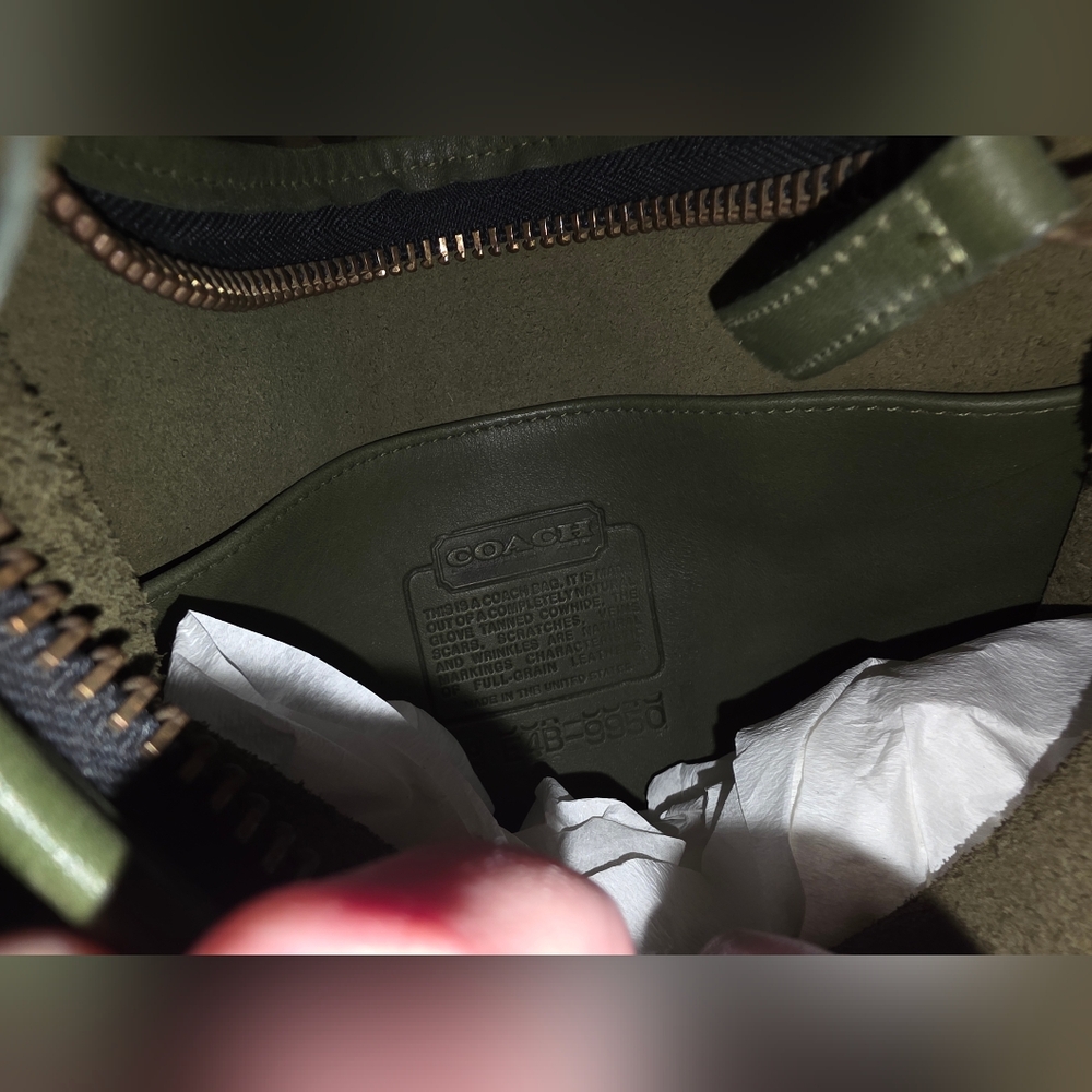 VINTAGE COACH LEGACY JANICE 9550 CROSDBODY Sage GREEN LEATHER BAG PURSE Adjust - Picture 9 of 12